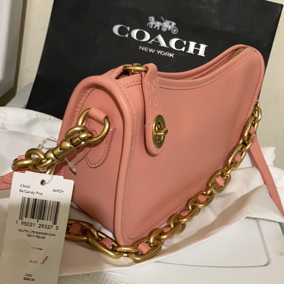 Coach Swinger candy Pink leather shoulder bag - Picture 9 of 14